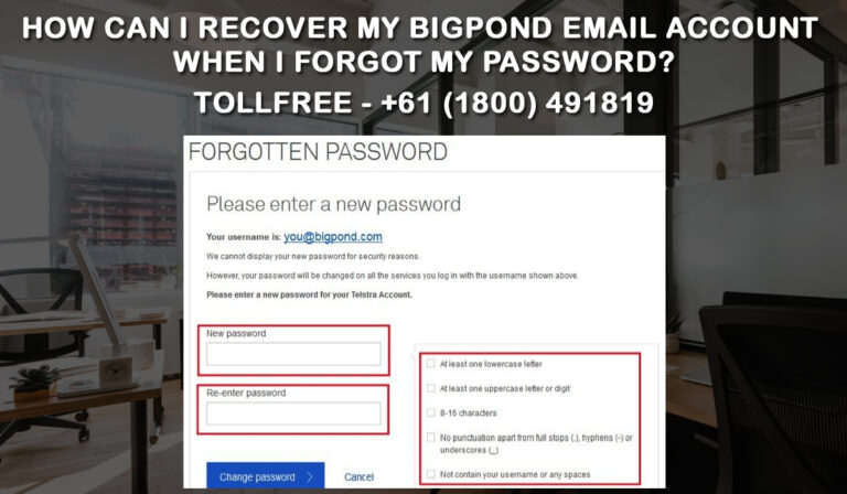 how to recover email password bigpond