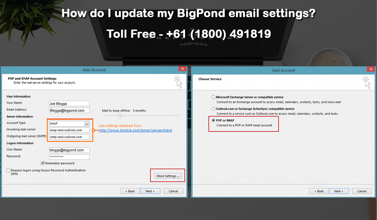 How Do I Update My Bigpond Email Settings Bigpond Online Service 61 